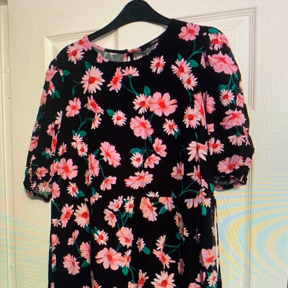 George Black and Pink Floral Mini Dress